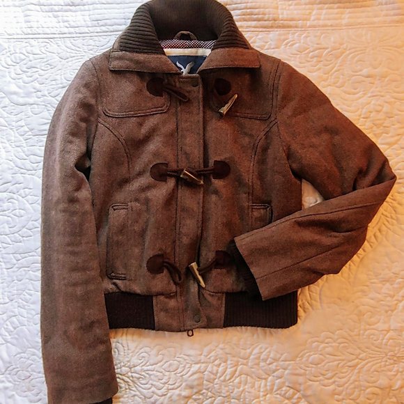 American Eagle Tweed Bomber Jacket - Picture 1 of 5